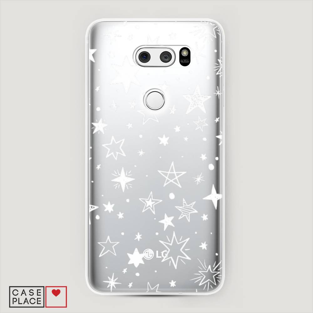 

Чехол Awog на LG V35 ThinQ "Звездочки графика белая", Прозрачный;белый, 83650-7