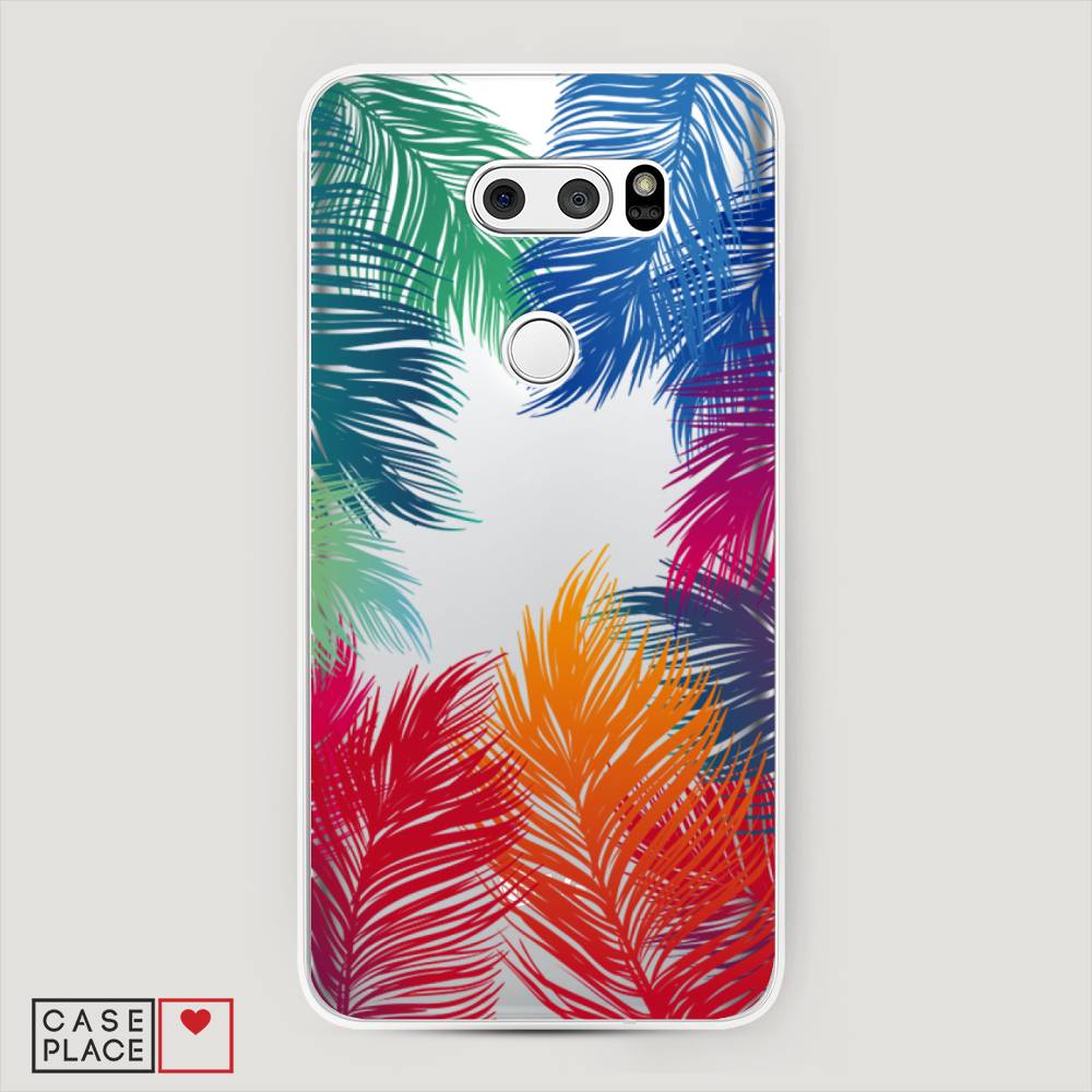 фото Чехол awog "рамка из перьев" для lg v35 thinq