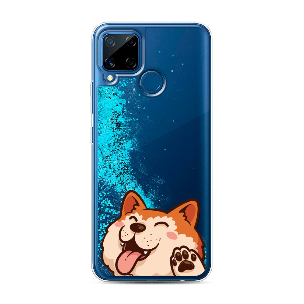 

Чехол Awog на Realme C15 "Акита-ину машет", Разноцветный, 255093-1
