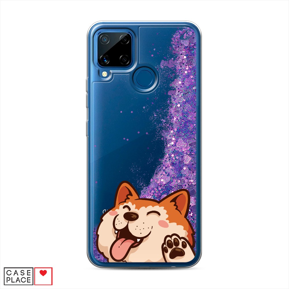 

Чехол Awog на Realme C15 "Акита-ину машет", Разноцветный, 255092-1