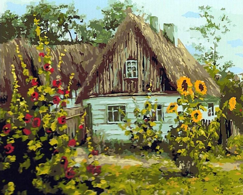 

Картина по номерам Paintboy Домик в деревне, 40x50 см, Домик в деревне