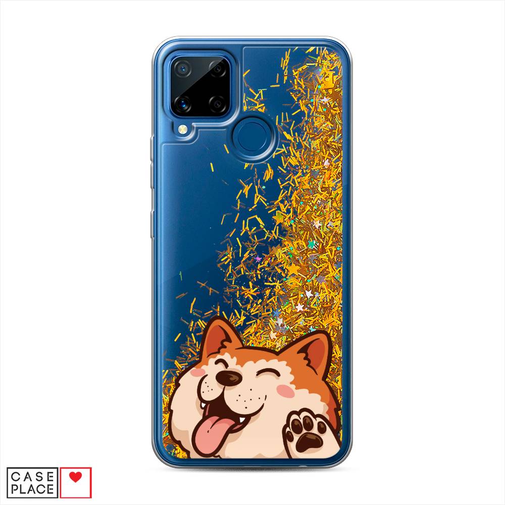 

Чехол Awog на Realme C15 "Акита-ину машет", Разноцветный, 255090-1