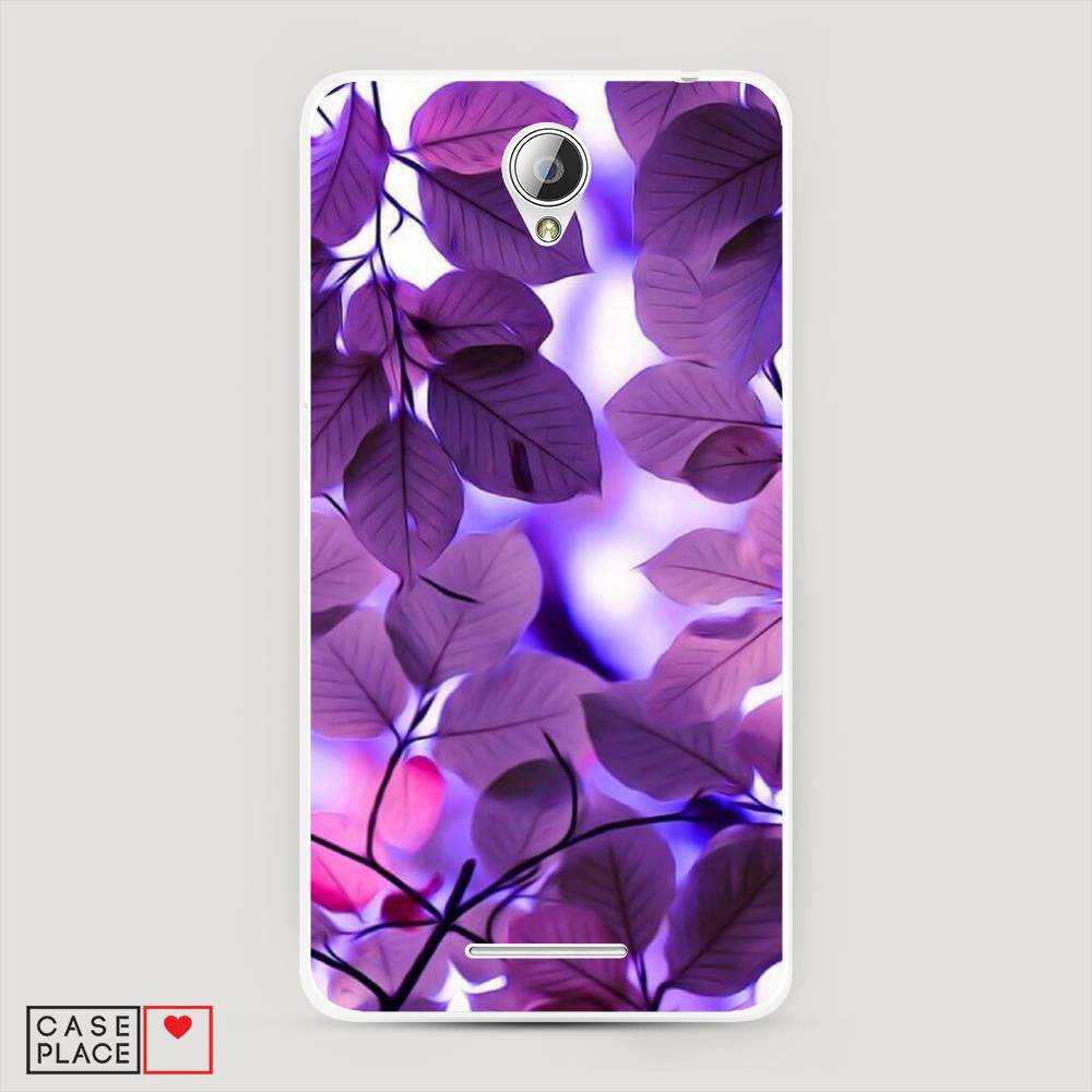 

Чехол на Lenovo A5000 "Сиреневые листики", Фиолетовый;голубой, 111950-2