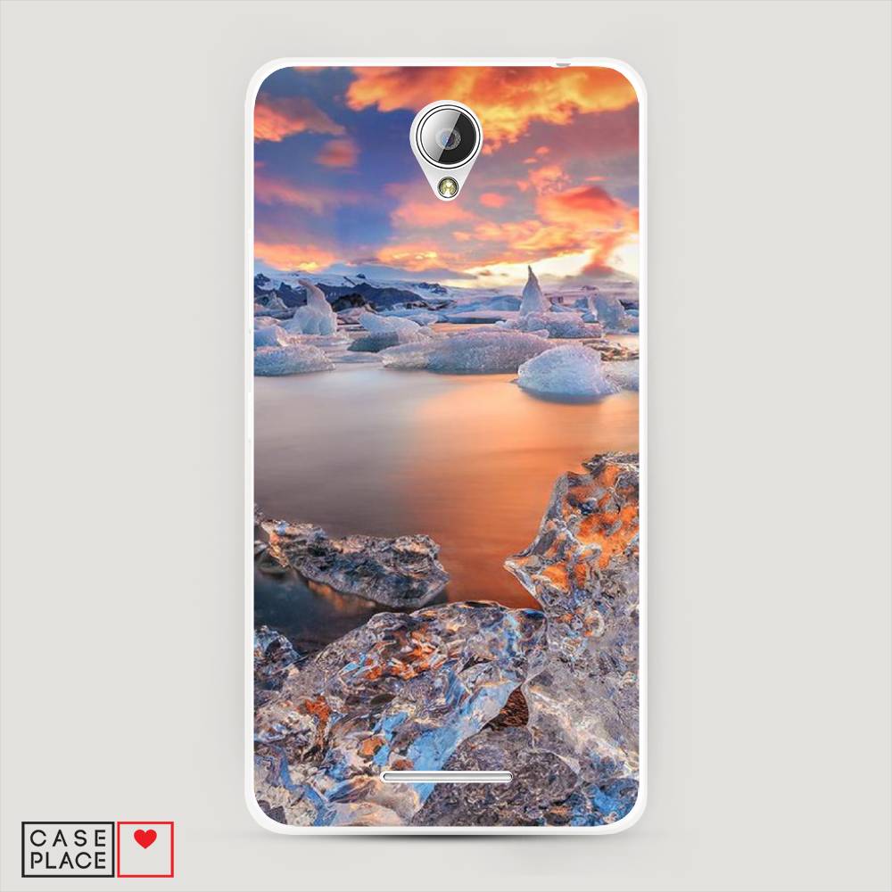

Чехол на Lenovo A5000 "Ледники", Синий;оранжевый, 111950-2