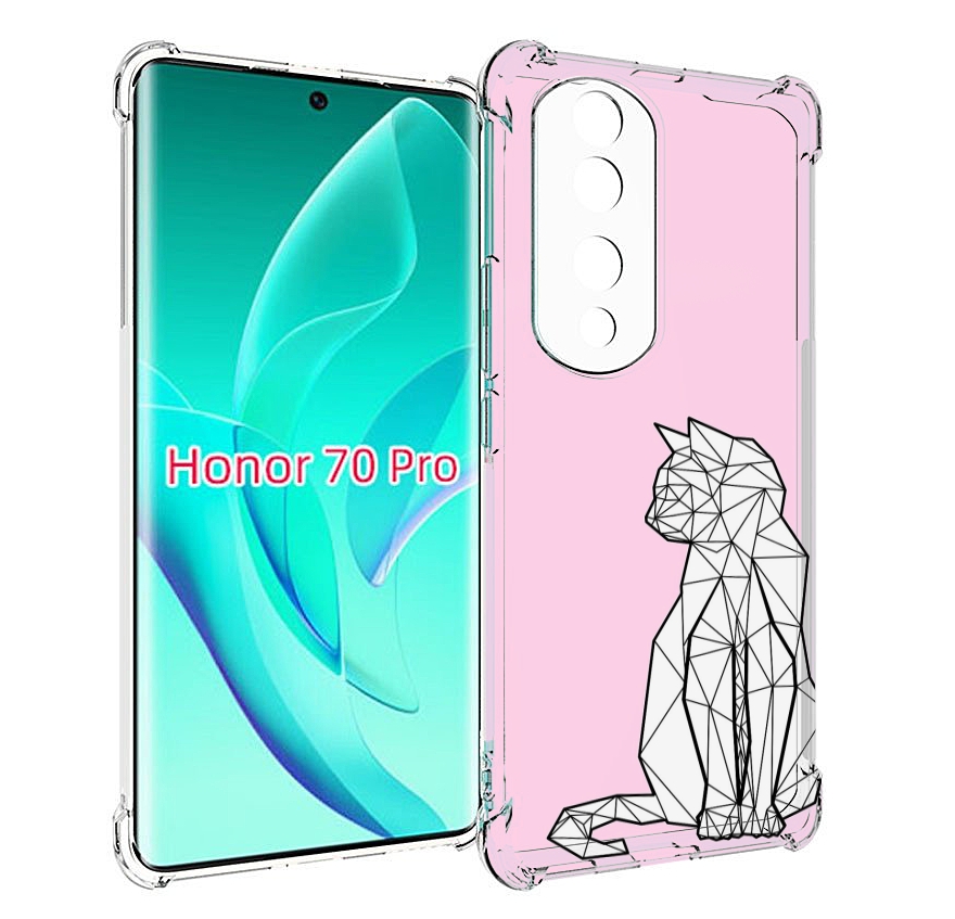 

Чехол MyPads белый котик с гранями для Honor 70 Pro / 70 Pro Plus, Прозрачный, Tocco