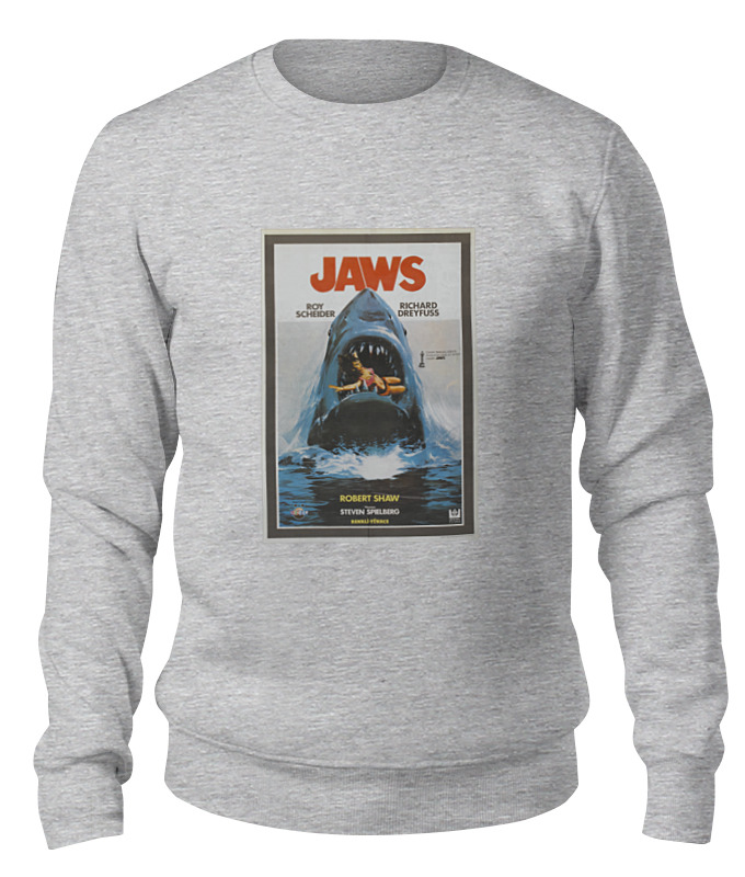 

Свитшот унисекс Printio Jaws / челюсти серый M, Jaws / челюсти