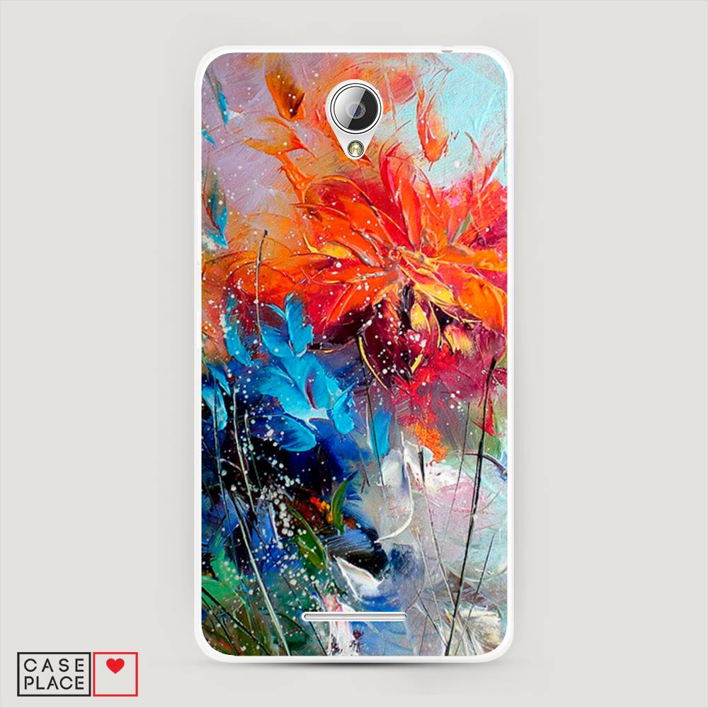 

Чехол на Lenovo A5000 "Абстрактные цветы", Оранжевый;синий, 111950-4