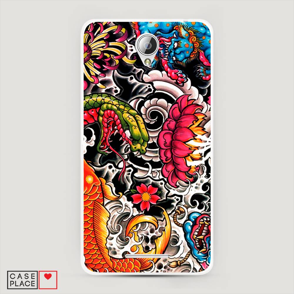 

Чехол на Lenovo A5000 "Японское искусство", Красный;оранжевый;голубой, 111950-4