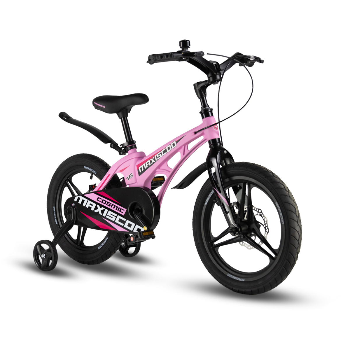 Детский велосипед MAXISCOO Cosmic 16 Делюкс 2024 розовый матовый