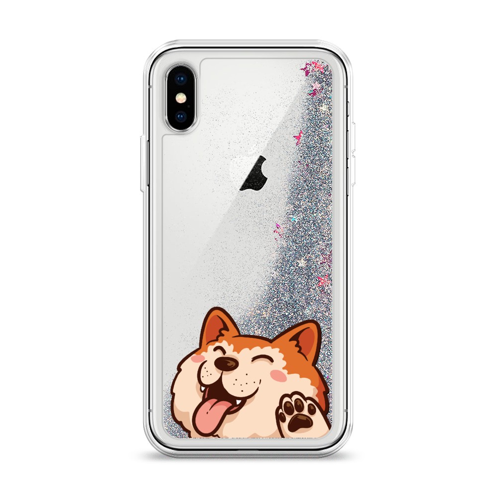 

Чехол Awog на Apple iPhone X (10) / Айфон X (10) "Акита-ину машет", Разноцветный, 11091-1