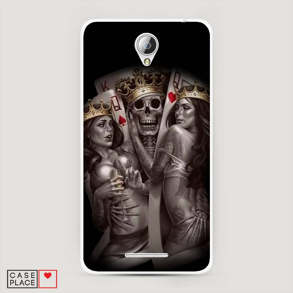 

Чехол на Lenovo A5000 "Карты король и королевы", Серый;желтый, 111950-6