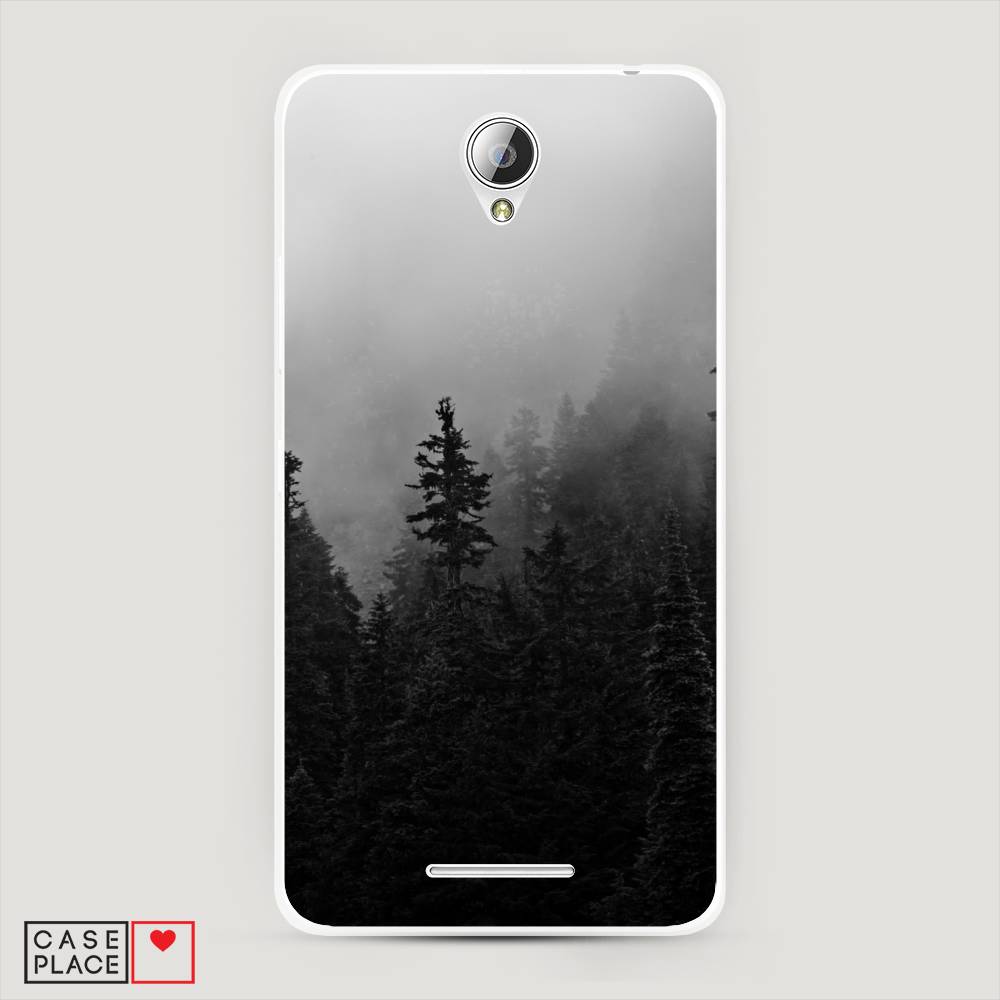 

Чехол на Lenovo A5000 "Туманный лес", Серый;черный, 111950-2