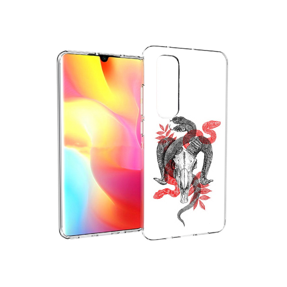 

Чехол MyPads Tocco для Xiaomi Mi Note 10 Lite змея в черепе рисунок (PT149714.254.365), Прозрачный, Tocco