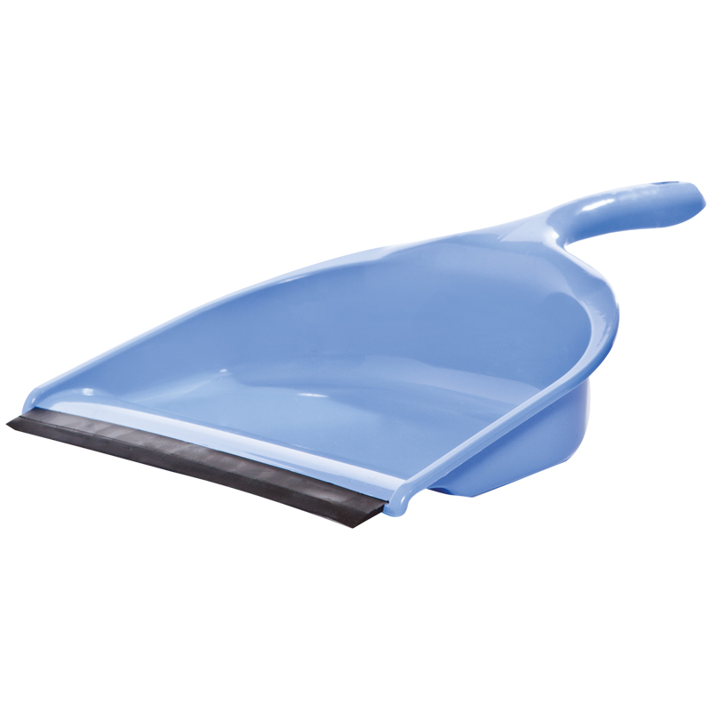 Совок для мусора OfficeClean низкая ручка с резиновой кромкой ширина 23см пластик голубой