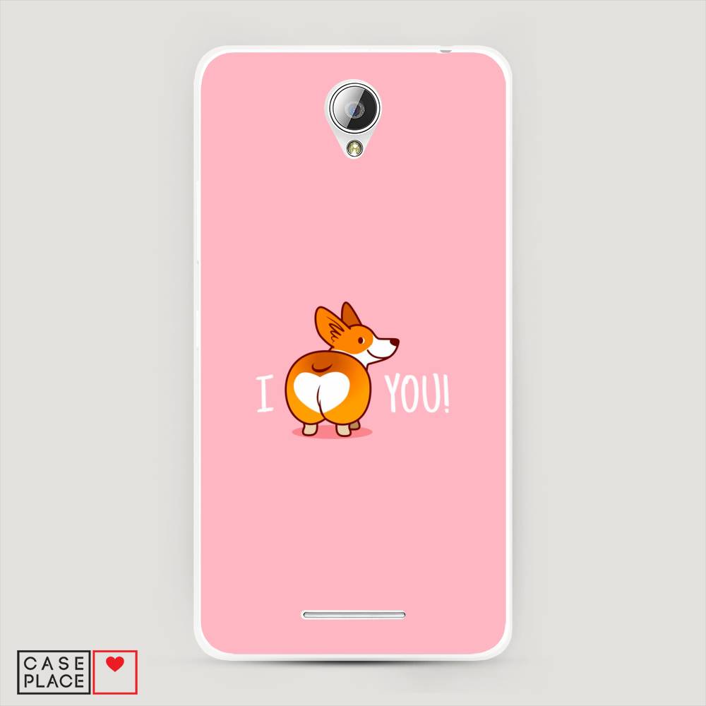 

Чехол на Lenovo A5000 "Корги I love you", Розовый;коричневый;белый, 111950-1