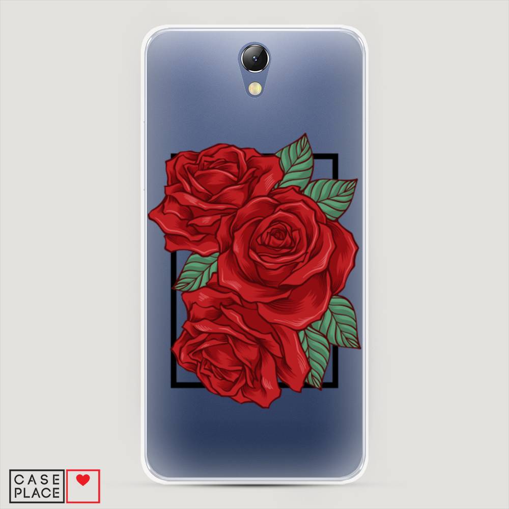 

Чехол на Lenovo Vibe S1 "Три алые розы", Красный, 111450-2