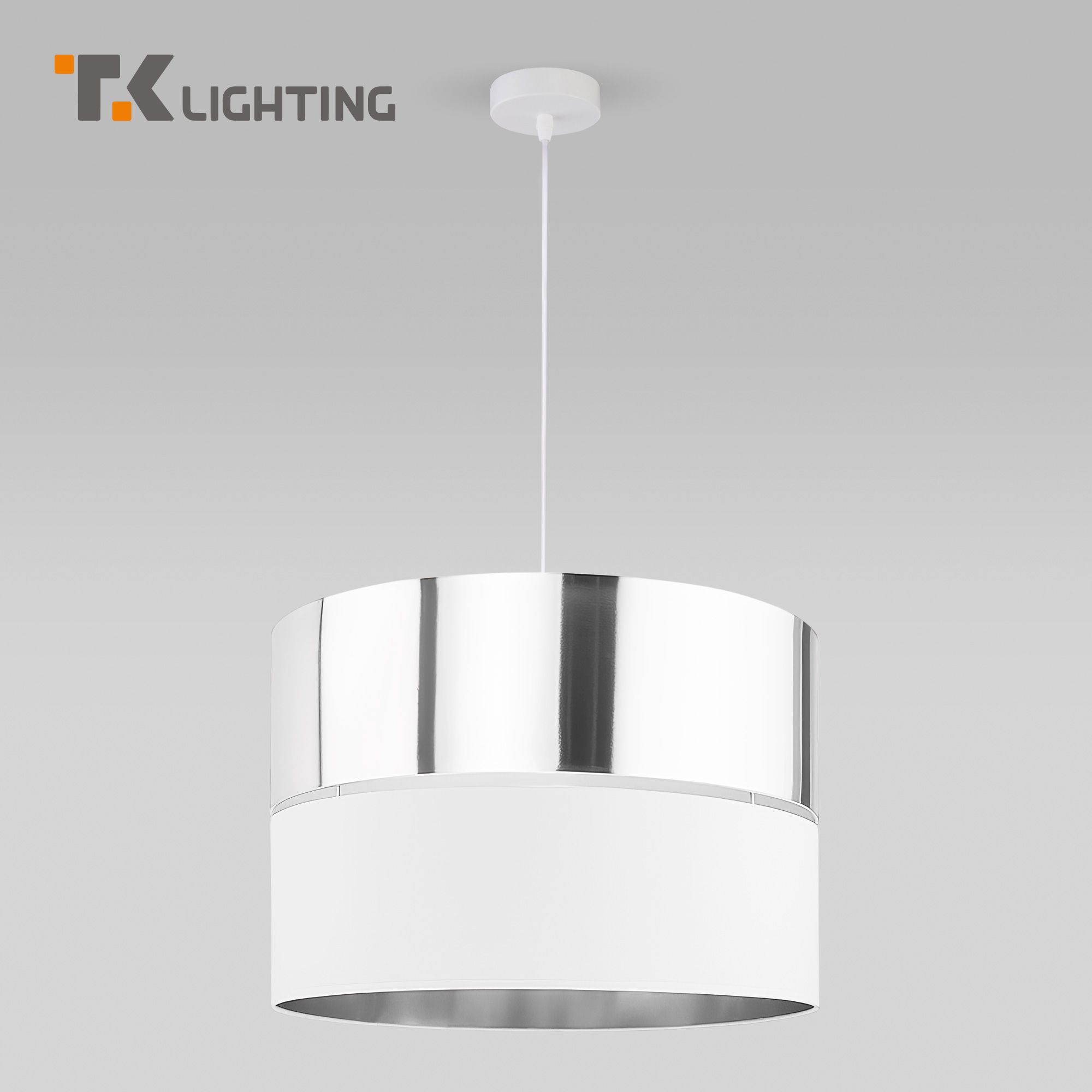 Подвесной светильник с абажуром TK Lighting 534 Hilton белый/хром Е27