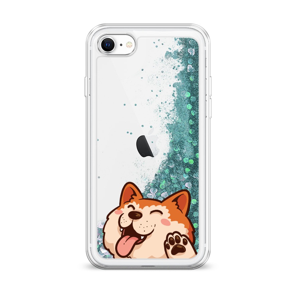 

Жидкий чехол с блестками "Акита-ину машет" на Apple iPhone SE 2020, 12495-1