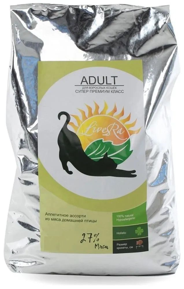 Сухой корм для кошек LiveRA Adult,  ассорти из мяса домашней птицы, 350 г