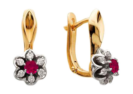 

Серьги из красного золота с бриллиантом Империал S1104-124, S1104-124