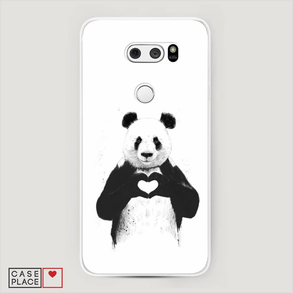 

Чехол Awog на LG V35 ThinQ "Панда love", Серебристый, 83650-10