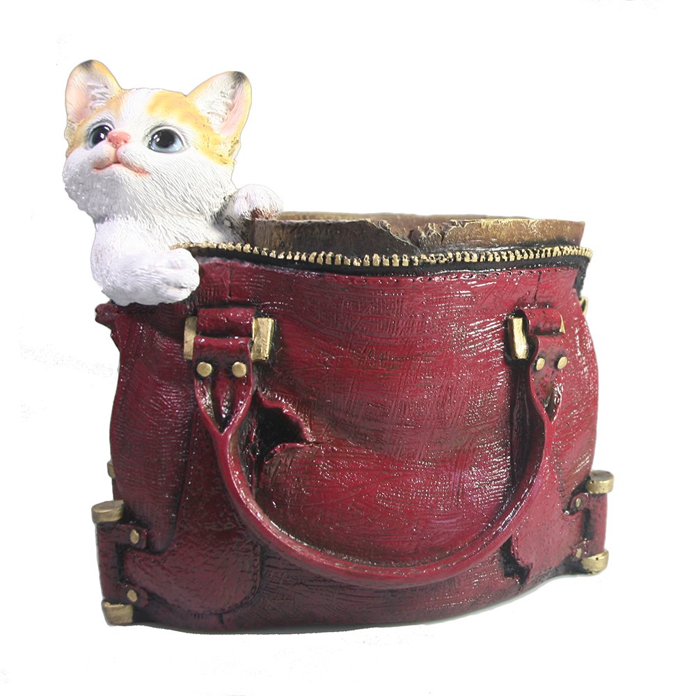 фото Цветочное кашпо котенок в сумке ksmr-718270/k194 1 л разноцветный 1 шт. nobrand