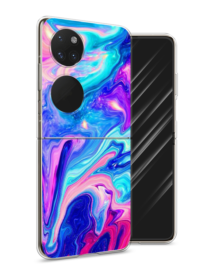 

Чехол Awog на Huawei P50 pocket "Потеки краски", Розовый, 6107450-10