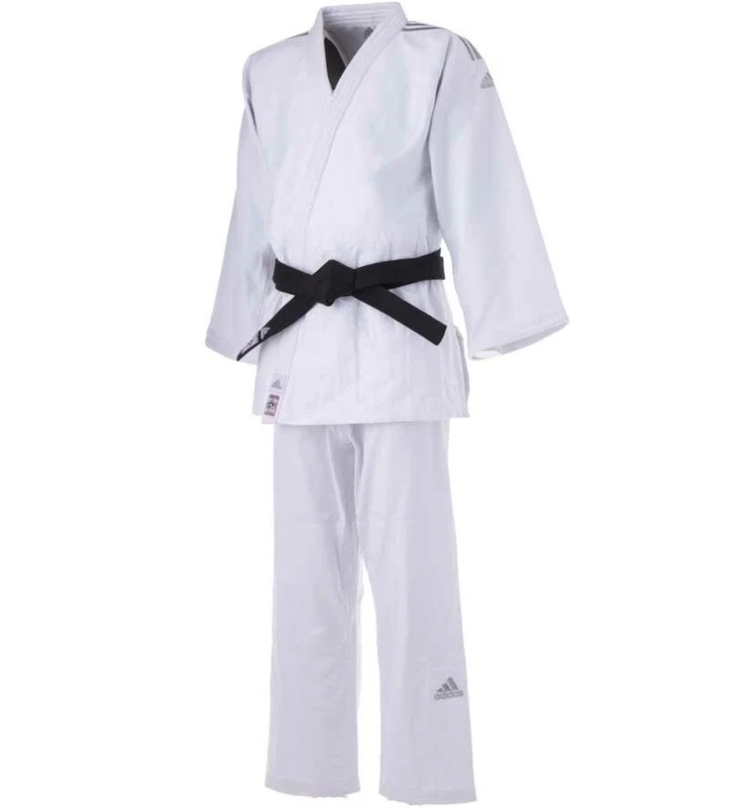 Кимоно для дзюдо Champion 2 IJF Premium белое с серебристыми полосками (размер 210 см)