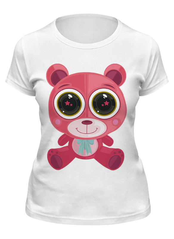 

Футболка женская Printio Розовый мишка (bear) белая M, Белый, Розовый мишка (bear)