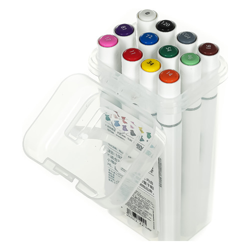 Набор маркеров для скетчинга DELI 70804-12, 12 цвет., двойной пишущий наконечник