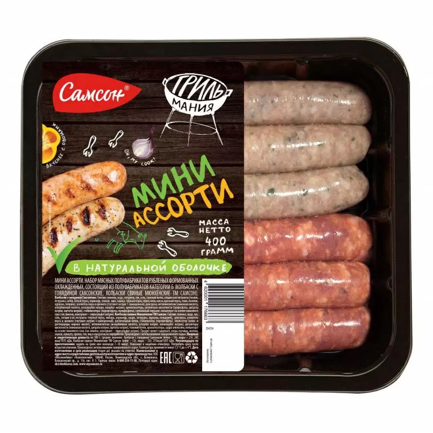 

Колбаски из свинины и говядины Мясновъ Ассорти охлажденные 800 г