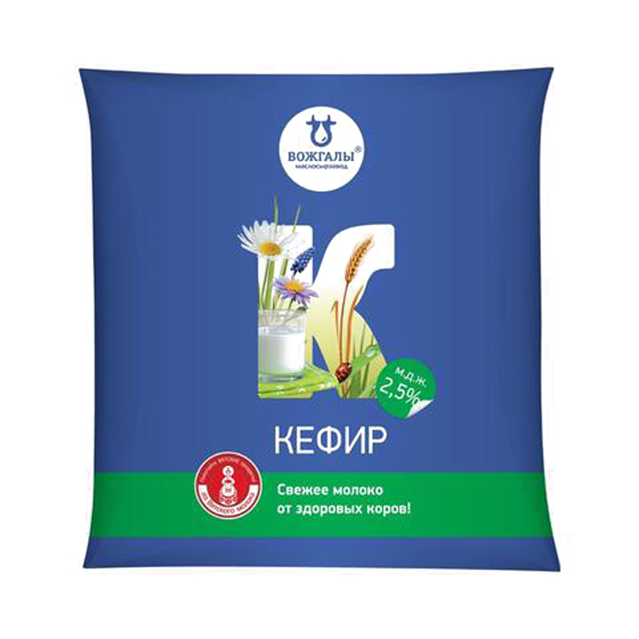 

Кефир Вожгалы 2,5%, пюр-пак, 500 г