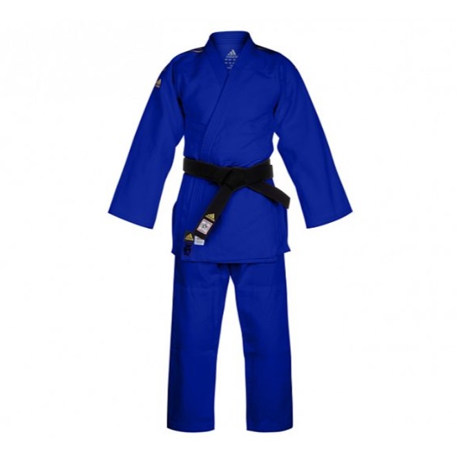 Кимоно для дзюдо Champion 2 IJF Premium синее с золотыми полосками (размер 195 см)