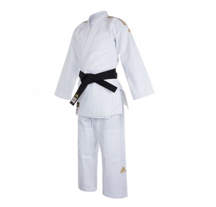 Кимоно для дзюдо Champion 2 IJF Premium белое с золотыми полосками (размер 190 см)