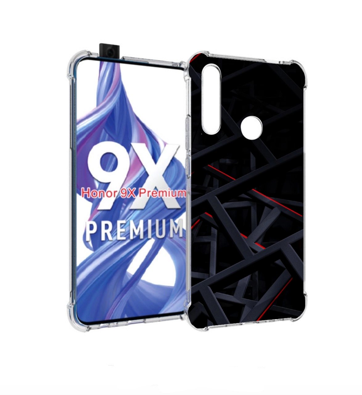 

Чехол бампер MyPads Геометрия для Honor 9X (STK-LX1), Прозрачный, Tocco