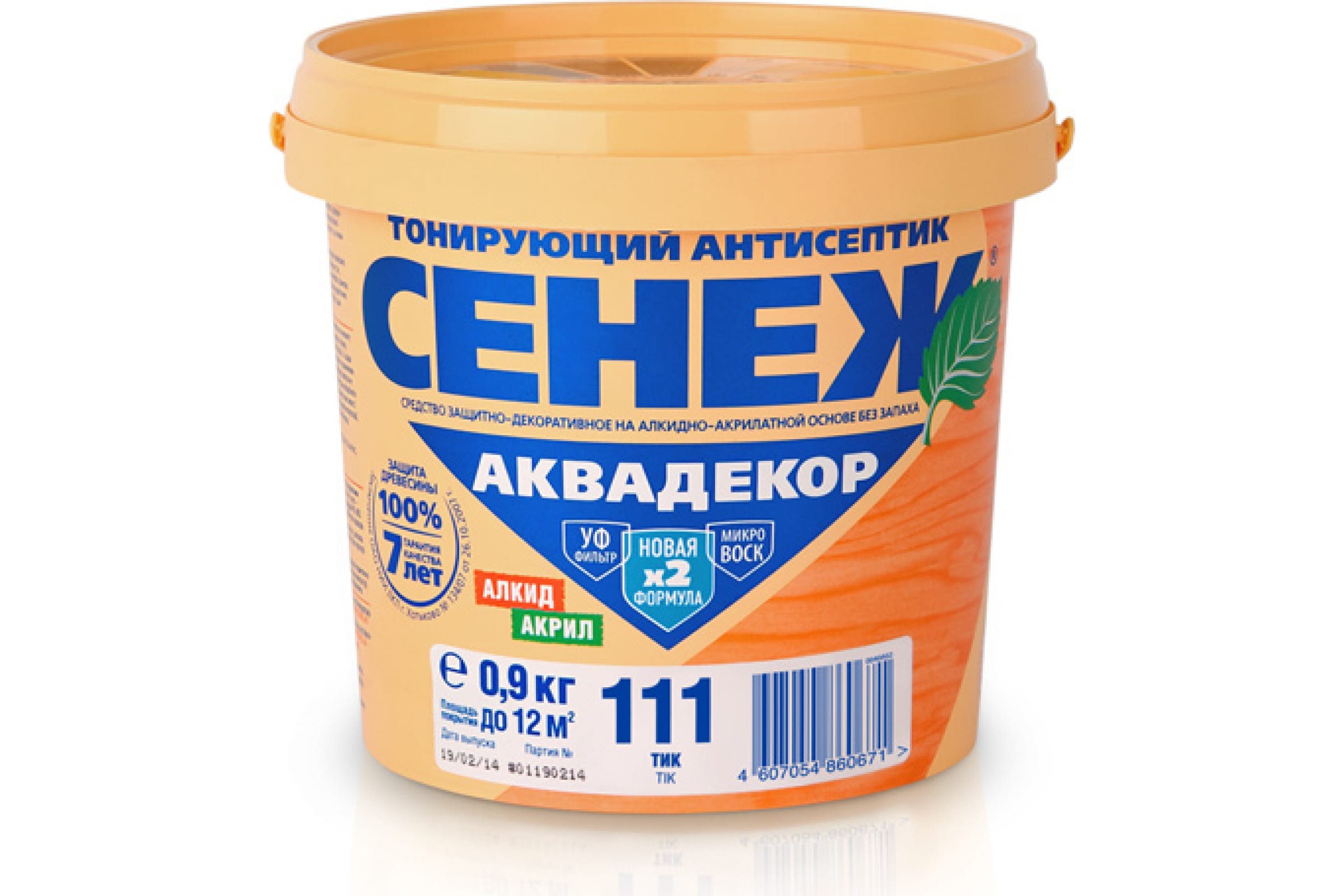фото Антисептик для дерева сенеж аквадекор х2-111 тик, 0.9 кг 11063