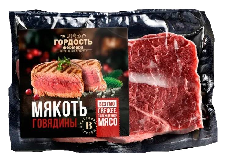 

Мякоть говядины Гордость фермера охлажденная, 500 г