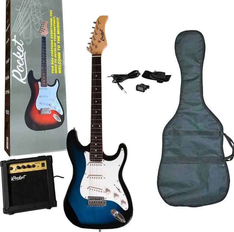 Rocket 1 Bb - Электрогитарный набор (цветная упаковка), синяя гитара