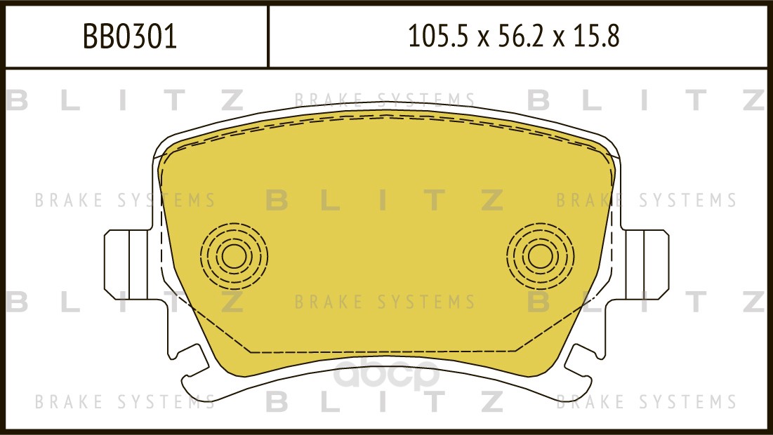 

Тормозные колодки BLITZ дисковые bb0301, Колодки тормозные дисковые BB0301