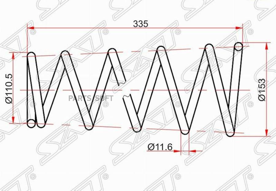 

SAT Комплект пружин 2шт задние TOYOTA COROLLA #E10# 91-SED