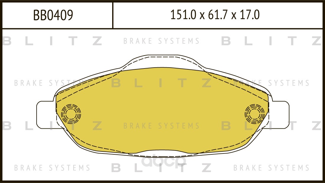 

Тормозные колодки BLITZ дисковые bb0409, Колодки тормозные дисковые BB0409