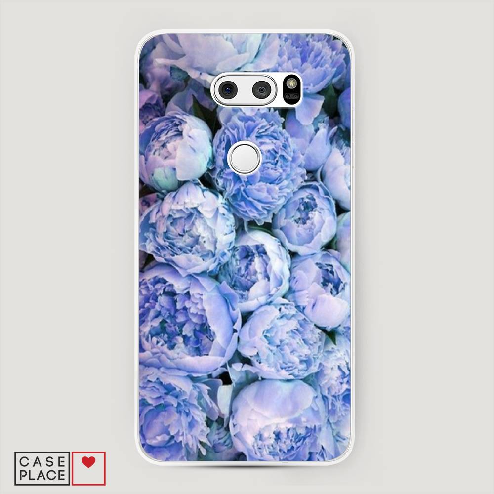 

Чехол Awog на LG V35 ThinQ "Пионы голубые", Голубой, 83650-8