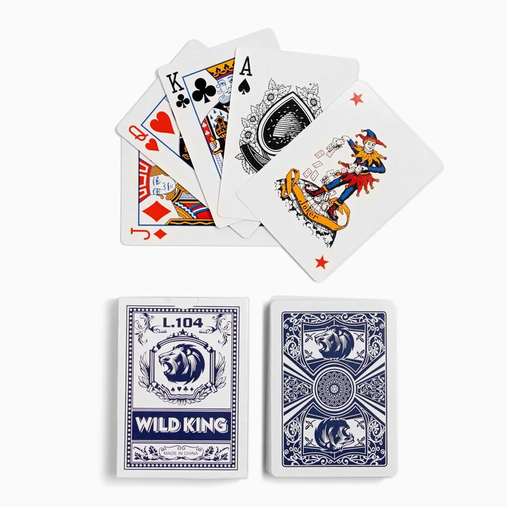 

Карты игральные бумажные Wild King, 55 шт, 280 г/м2, синие, 6.3 х 8.8 см