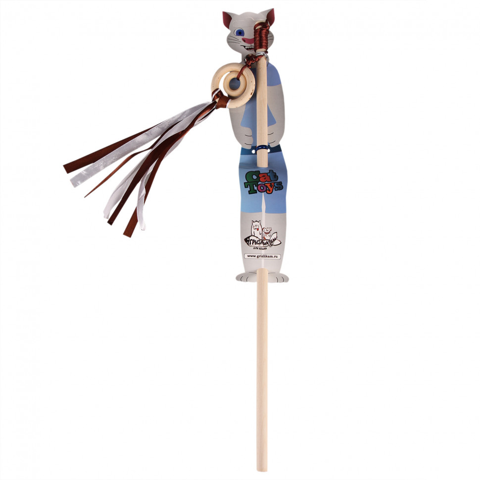 

Дразнилка для кошек Грызлик Ам Ловец снов с лентами ПВХ, в ассортименте, 50 см