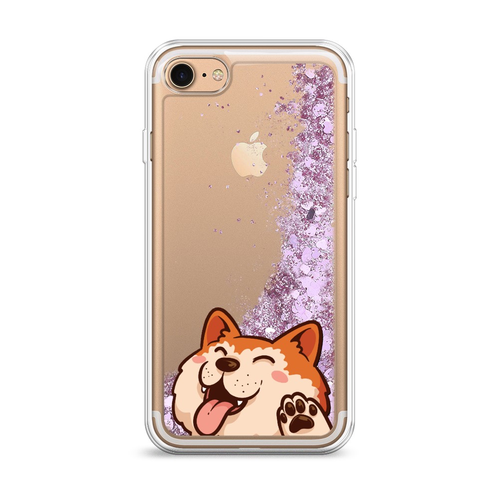 

Жидкий чехол с блестками "Акита-ину машет" на Apple iPhone 8, 10894-1