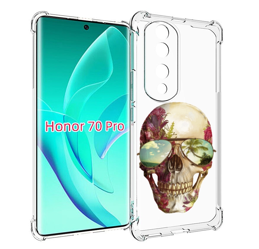 

Чехол MyPads Череп с очками для Honor 70 Pro / 70 Pro Plus, Прозрачный, Tocco
