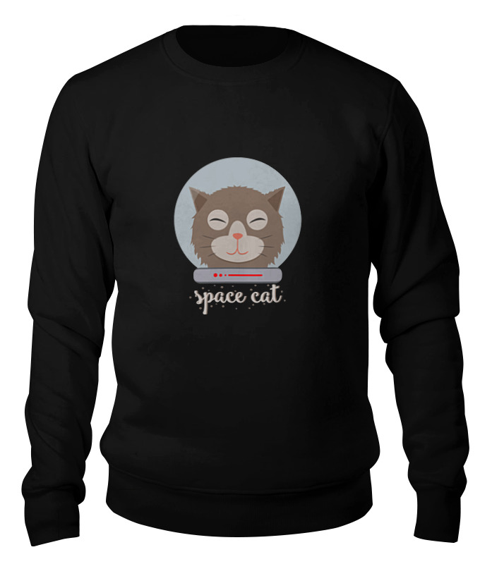 

Свитшот унисекс Printio Космо кот (space cat) черный M, Космо кот (space cat)