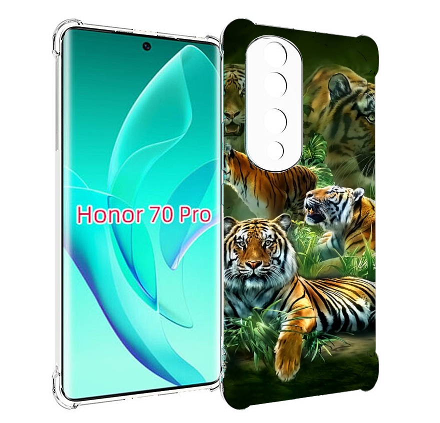 

Чехол MyPads Тигры для Honor 70 Pro / 70 Pro Plus, Прозрачный, Tocco