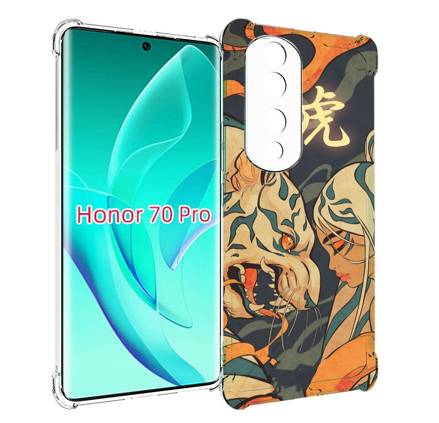

Чехол MyPads Тигр и девушка друзья для Honor 70 Pro / 70 Pro Plus, Прозрачный, Tocco