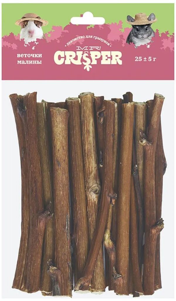 Лакомство для грызунов MR.Crisper Веточки малины, 25 г